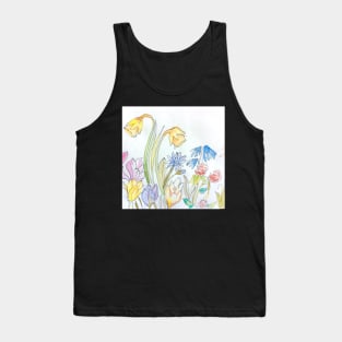 Pastel florals in Watercolour Tank Top